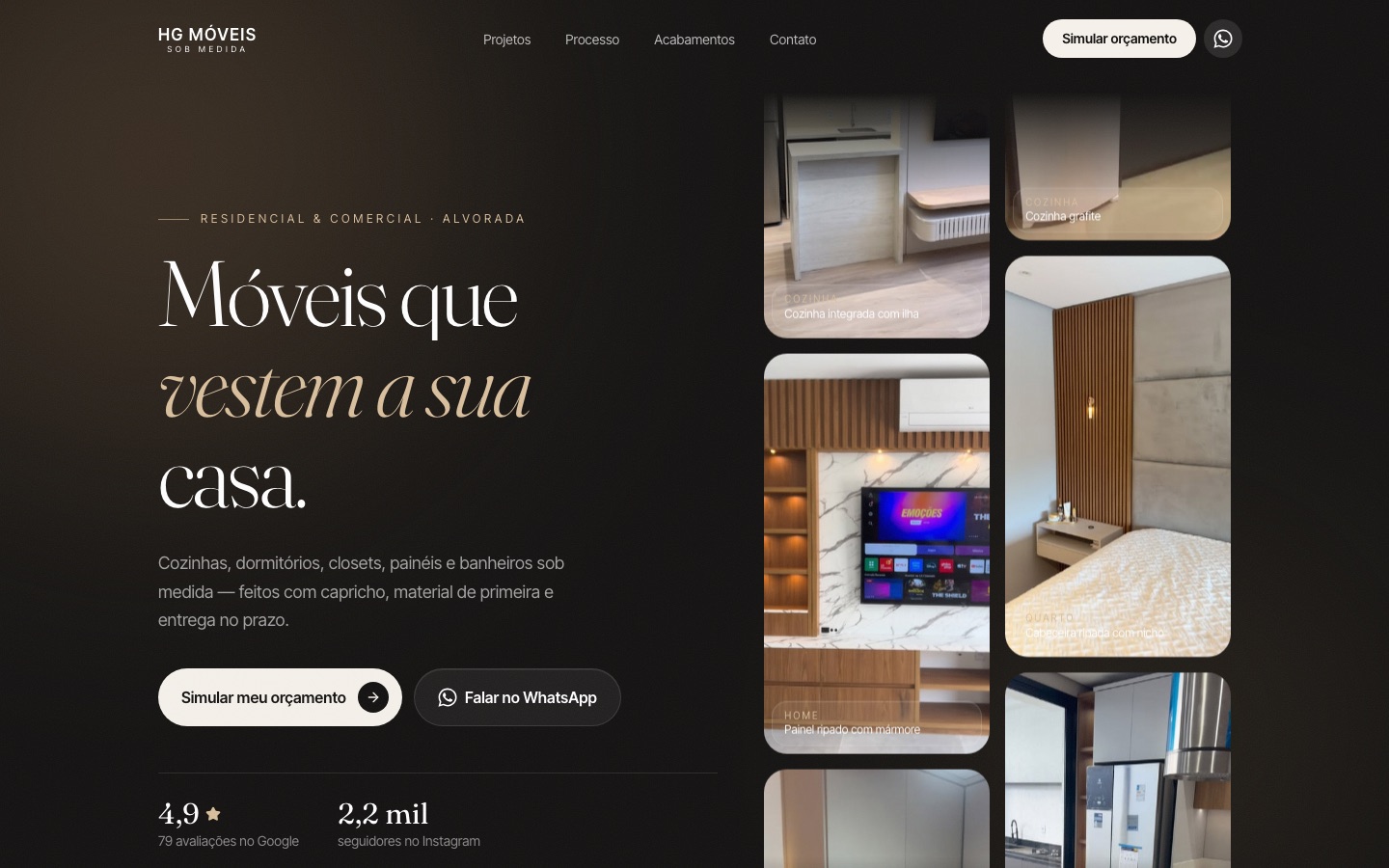 Site HG Móveis sob medida